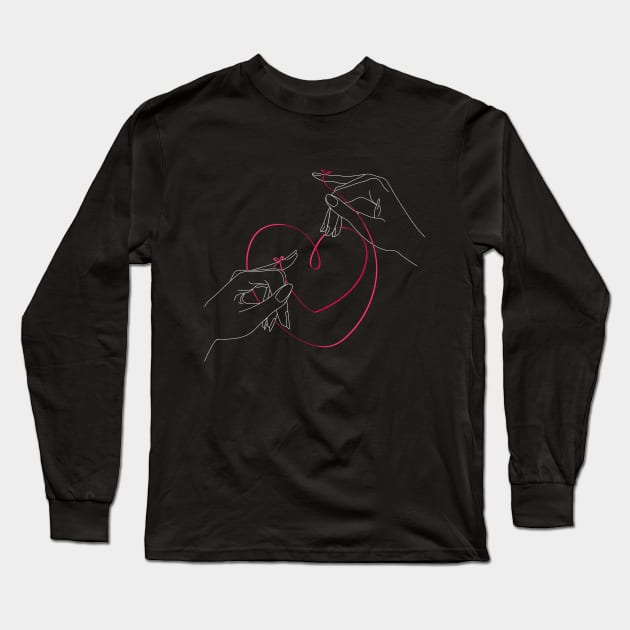 Red String of Fate Long Sleeve T-Shirt by CITROPICALL